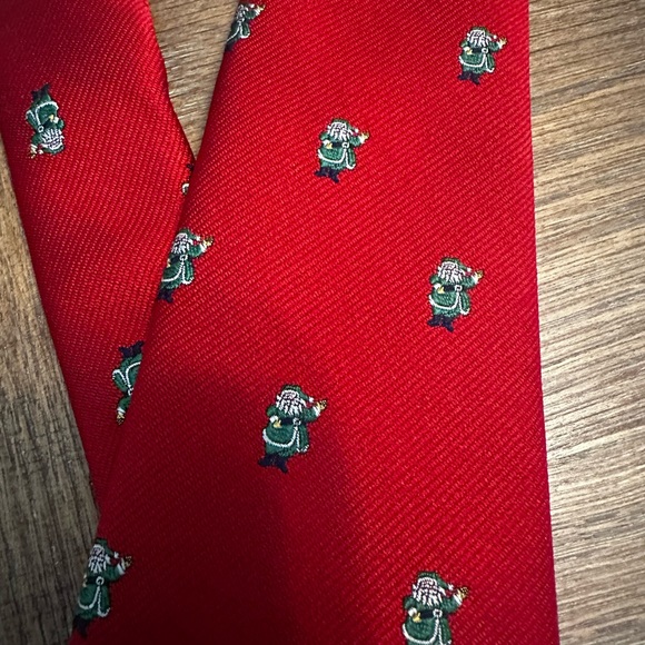 Vintage Robert Talbott For Cravate Red Santa Silk Tie - Picture 3 of 9